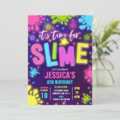 Slime Einladung Glow Slime Party Neon Slime Party (Stehend Vorderseite)