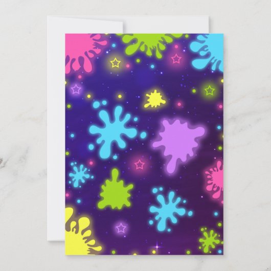Slime Einladung Glow Slime Party Neon Slime Party (Rückseite)