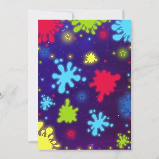 Slime Einladung Glut Slime Party Neon Slime Party (Rückseite)