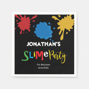 Slime Fun Children Geburtstagsparty personalisiert Serviette