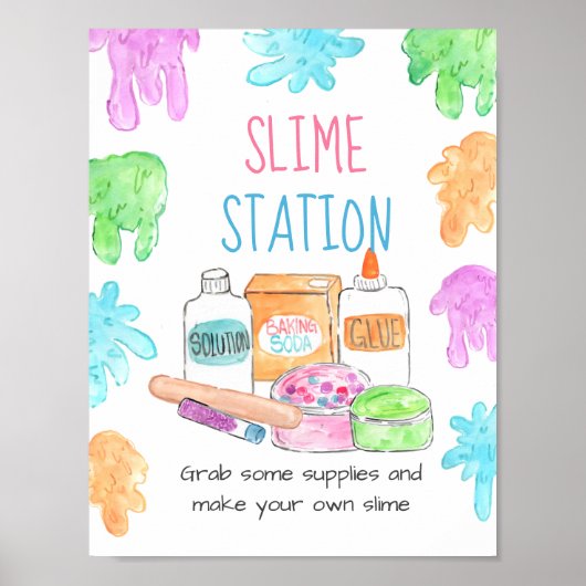 Slime-Geburtstagsfeier-Slim-Station Poster (Vorne)