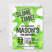 Slime Party Birthday Einladung (Vorderseite)
