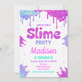 Slime Party Geburtstag Einladung Glitzer (Vorderseite)
