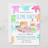 Slime Party Kindergeburtstag Party Einladung (Vorderseite)