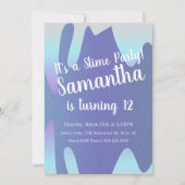 Slime Party Ombre Tropfens Birthday Sparkle Blue Einladung (Vorderseite)