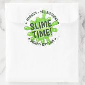 Slime-Party Runder Aufkleber (Tasche)