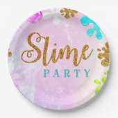 Slime Pastel Birthday Party Paper Plate Pappteller (Vorderseite)