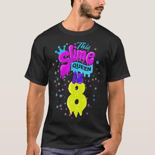 Slime Queen 8th Birthday Slime Shirt 8 (Vorderseite)