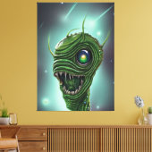 Slimy Alien Monster Canvas Print Leinwanddruck (Insitu (Wohnzimmer))