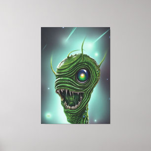 Slimy Alien Monster Canvas Print Leinwanddruck