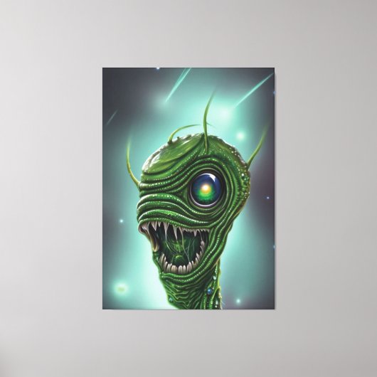 Slimy Alien Monster Canvas Print Leinwanddruck (Vorderseite)