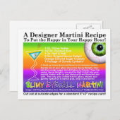 Slimy Eyeball Halloween Martini Rezept Postkarte (Vorne/Hinten)