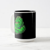Slimy Green Ghost! Zwei-Tone-Tasse Zweifarbige Tasse (Vorderseite Links)