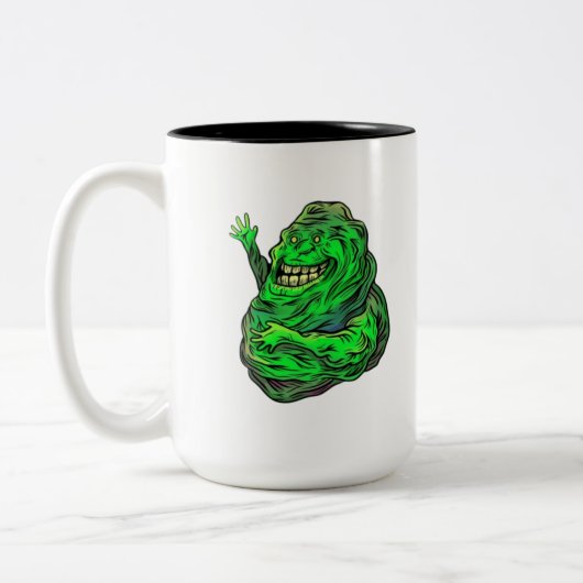 Slimy Green Ghost! Zweifarbige Tasse (Links)