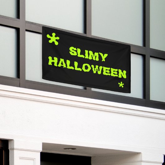Slimy Halloween-grüne Schleimhaut-Taschentücher Banner (Äußeres Gebäude)