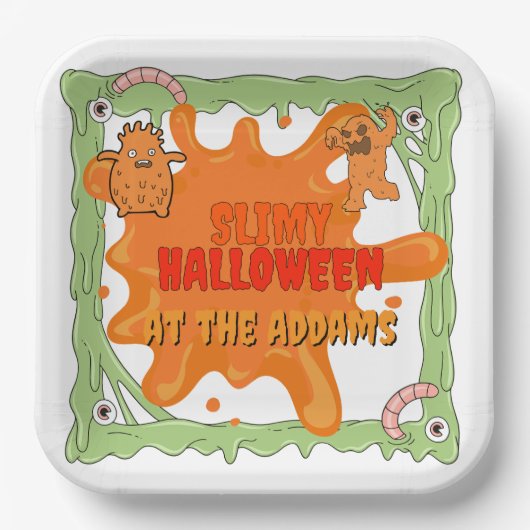 Slimy Halloween mit Friends Paper Plate Pappteller (Vorderseite)