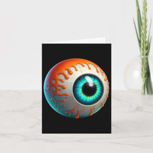 Slimy Human Eyell Creepy Halloween Funny Lazy Hall Karte (Vorderseite)