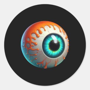 Slimy Human Eyell Creepy Halloween Funny Lazy Hall Runder Aufkleber