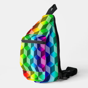 Sling Bag (ao) - Illusion von Regenbogenblöcken