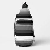 Sling Bag - Black White Grey Stripes (Vorderseite)
