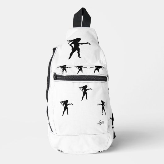 Sling Bag: Duffel Tasche Power Frau. (Vorderseite)