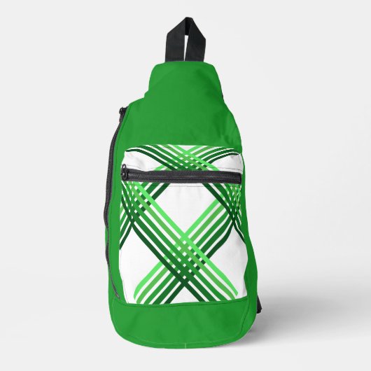 Sling Bag - Grüne Streifen überquert (Vorderseite)