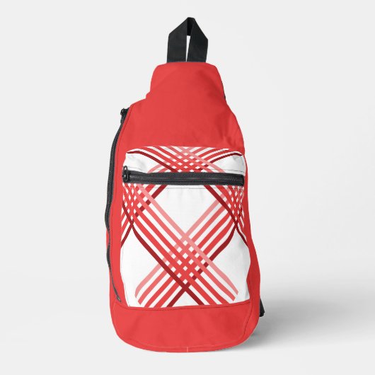 Sling Bag - Rote Streifen überquert (Vorderseite)