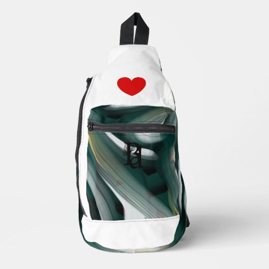 Sling Bag Trend Abstrakt Art Schwarz-weiß grün (Vorderseite)
