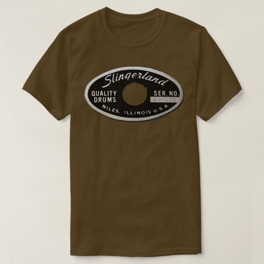 Slingerland Retro Drum Abzeichen Button T-Shirt (Design vorne)