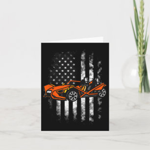 Slingshot Car American USA Flag 4. Juli Karte
