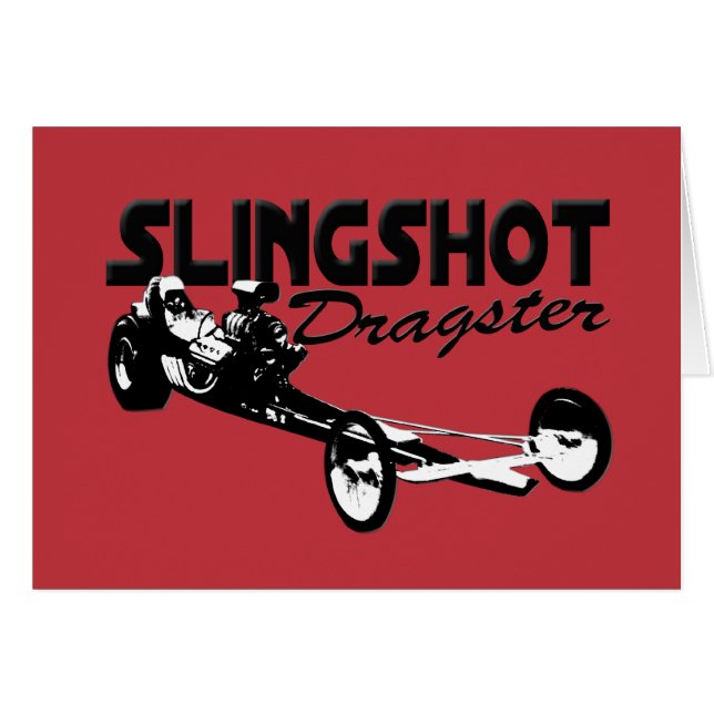 Slingshot dragster laufendes Rot Vintagen (Vorderseite (Horizontal))