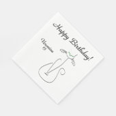 Slinky Black Cat Custom Text Green Eyes Serviette (Ecke)