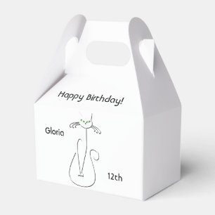 Slinky Black Cat Geburtstag Custom Text Green Eyes Geschenkschachtel