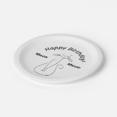 Slinky Black Cat Meow Meow 3 Benutzerdefinierter T Pappteller (Schrägansicht)