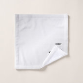 Slinky Black Cat Meow Meow Grüne Augen auf Silber Badhandtuch Set (Waschlappen)