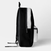 Slinky Black Cat Meow Meow Grüne Augen und Silber Bedruckter Rucksack (Links)