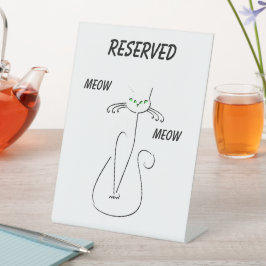 Slinky Black Cat Meow Meow Meow Benutzerdefinierte Sockelschild