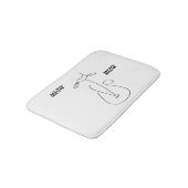 Slinky Black Cat Meow Meow Meow Custom Text Green  Badematte (Schrägansicht)