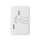 Slinky Black Cat Meow Meow Meow Custom Text Green  Badematte (Vorderseite Vertikal)