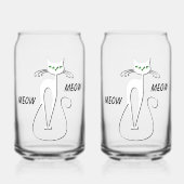 Slinky Black Cat Meow Meow Meow Custom Text Green  Dosenglas (Vorderseite)