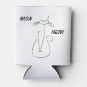 Slinky Black Cat Meow Meow Meow Custom Text Green Dosenkühler (Vorderseite)