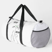 Slinky Black Cat Meow Meow Meow Custom Text Green Duffle Bag (Rechte Ecke)