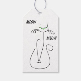 Slinky Black Cat Meow Meow Meow Custom Text Green  Geschenkanhänger