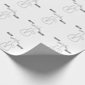 Slinky Black Cat Meow Meow Meow Custom Text Green  Geschenkpapier (Ecke)