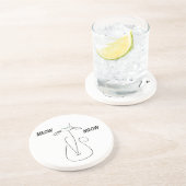 Slinky Black Cat Meow Meow Meow Custom Text Green Getränkeuntersetzer (Seite)