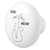 Slinky Black Cat Meow Meow Meow Custom Text Green  Keramikknauf (Rechts)
