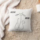 Slinky Black Cat Meow Meow Meow Custom Text Green Kissen (Decke)