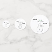 Slinky Black Cat Meow Meow Meow Custom Text Green  Konfetti (Rückseiten)