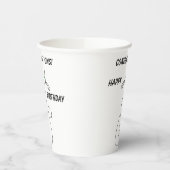 Slinky Black Cat Meow Meow Meow Custom Text Green  Pappbecher (Links)