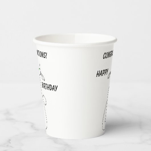 Slinky Black Cat Meow Meow Meow Custom Text Green  Pappbecher (Links)